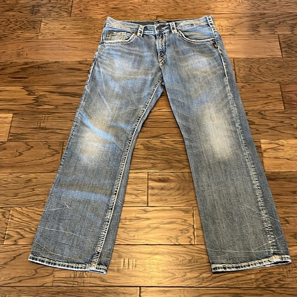 Silver Jeans Gordie Straight Leg Relaxed Size 34 - Picture 1 of 16